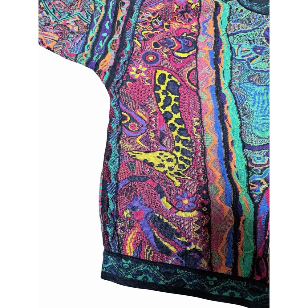 Rare Vintage COOGI Australia Zoo Animals Jungle 3D Knit Mercerized Cotton L - Picture 7 of 16